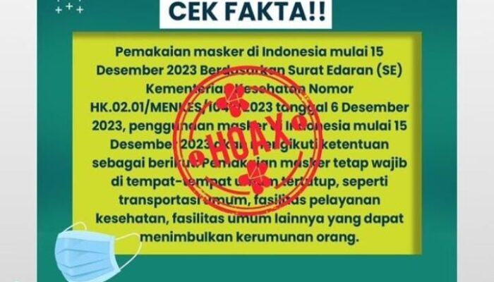 Kewajiban Menggunakan Masker di Indonesia Mulai Tanggal 15 Desember 2023, Ini Faktanya!