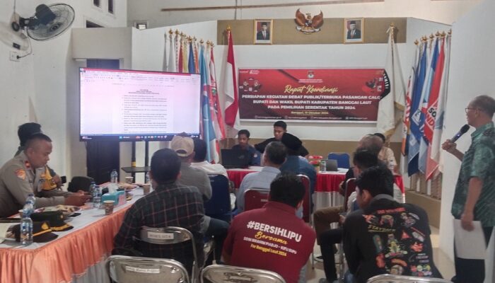 Jelang Debat Publik Pertama Calon Bupati dan Wakil Bupati, KPU Banggai Laut Gelar Rakor